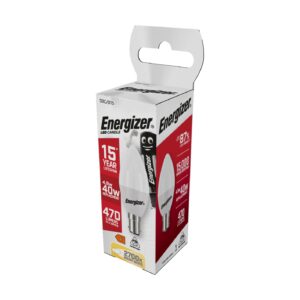 S8878 Energizer LED Candle B15 (SBC) 470lm 4.2W 2,700K (Warm White), Box of 1