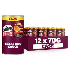 Pringles Texas BBQ Snacking Crisps 12 x 70g PMP £1.25