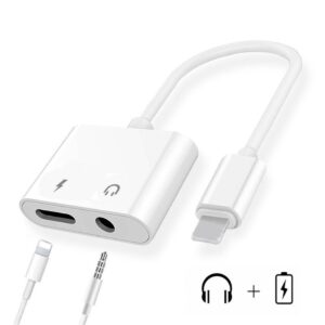 Bluetooth Adapter for iPhone 8 Pin to 3.5mm Jack Aux Audio Headphone Adapter Charging Music