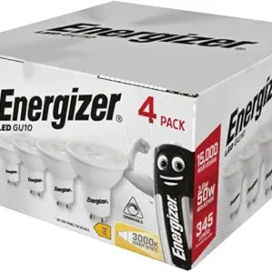 S10327 Energizer LED GU10 345lm 3.6W 3,000K (Warm White) Dimmable, Box of 4