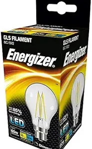 S12851 Energizer LED Filament GLS B22 (BC) 806lm 7W 2,700K (Warm White) Dimmable, Box of 1