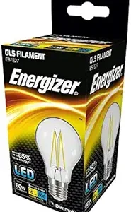 S12852 Energizer LED Filament GLS E27 (ES) 806lm 7W 2,700K (Warm White) Dimmable, Box of 1