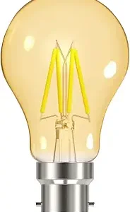 S12859 Energizer LED Filament Gold LED GLS B22 (BC) 320lm 4W 2,700K (Warm White), Box of 1