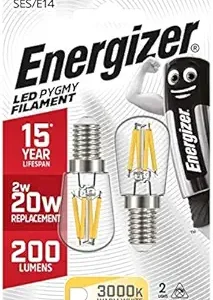 S13562 Energizer LED Filament Pygmy E14 (SES) 240lm 2W 3,000K (Warm White), Blister of 2