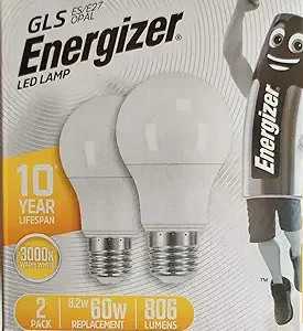 S16710 Energizer LED GLS E27 (ES) 806lm 8.8W 3,000K (Warm White), Box of 2