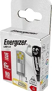 S18744 Energizer LED G4 90lm 1.2W 2,700K (Warm White), Box of 1