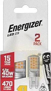 S29491 Energizer LED G9 470lm 4.2W 2,700K (Warm White), Box of 2