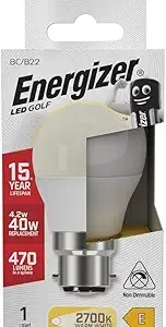 S8838 Energizer LED Golf B22 (BC) 470lm 4.2W 2,700K (Warm White), Box of 1