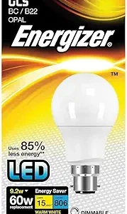 S9420 Energizer LED GLS B22 (BC) 806lm 7.3W 2,700K (Warm White) Dimmable, Box of 1