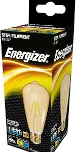 S9433 Energizer LED Filament Gold ST64 E27 (ES) 550lm 5W 2,200K (Warm White), Box of 1