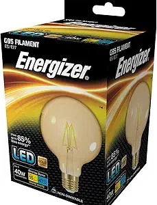 S9434 Energizer LED Filament Gold G95 E27 (ES) 470lm 5W 2,200K (Warm White), Box of 1