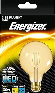 S9435 Energizer LED Filament Gold G125 E27 (ES) 470lm 5W 2,200K (Warm White) Box of 1