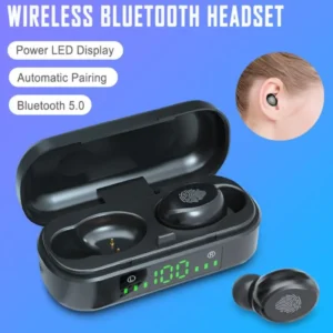 V8 LED Power Display  Waterproof Sports Noise Cancelling Gaming Earphones With Mini Charge Case